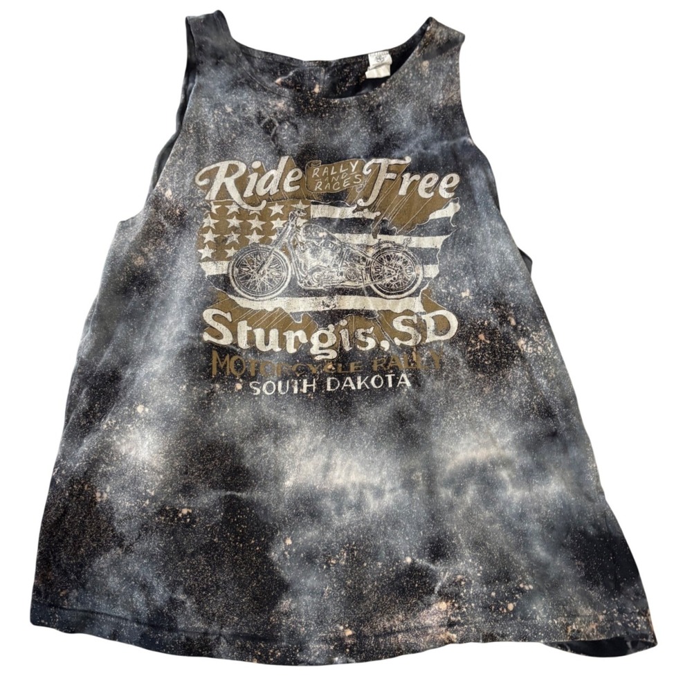 Affliction Sturgis Women M Lace Up Tank Top Made in USA Y2K Biker Western Gothic